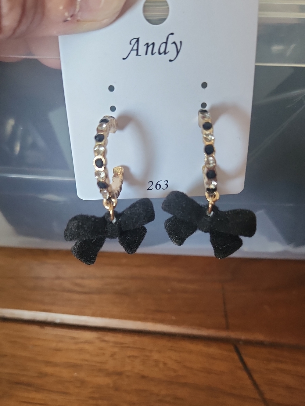 Fashion Jewelry Gold-Tone Hoop Earrings with Black Velvet Bows